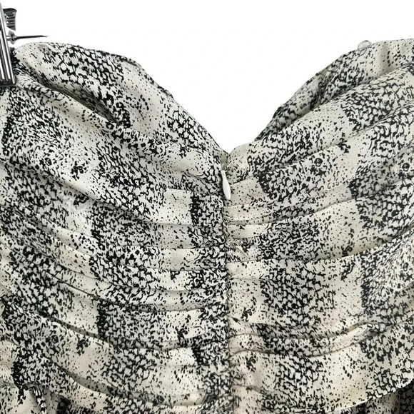 Parker Snake Animal Print Peplum Sweetheart Draped Strapless Top Women's M NWOT - Picture 6 of 11